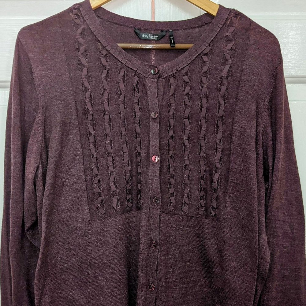 Daisy Fuentes Plum Cardigan 1X